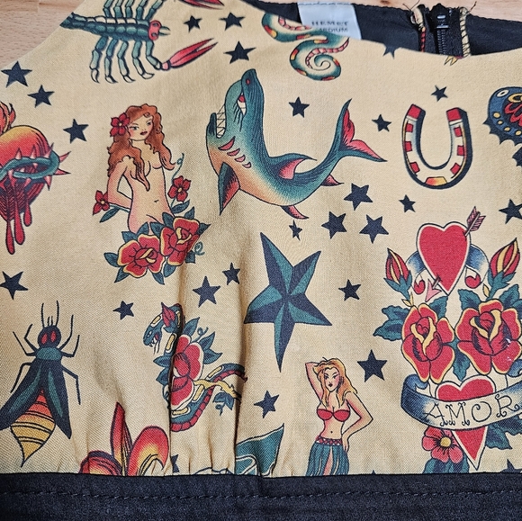 Hemet Vintage Tattoo Pin Up Dress Retro Rockabilly Medium - Picture 5 of 5